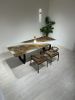 Gray Epoxy Walnut Dining Table, Resin River Wood Table Top | Tables by Tinella Collection. Item composed of walnut compatible with minimalism and contemporary style