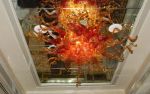 "Golden Nugget" ~ Hand Blown Glass Chandelier Lighting | Chandeliers by White Elk's Visions in Glass - Glass Artisan, Marty White Elk Holmes & COO, Jo Pierce