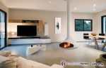 Ergofocus Indoor Suspended Fireplace | Fireplaces by European Home. Item composed of metal