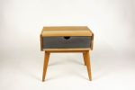 Abymini | Nightstand in Storage by Curly Woods. Item composed of oak wood and concrete in mid century modern style