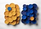 Blue+Orange | Wall Sculpture in Wall Hangings by Studio DeSimoneWayland | Museu De Ceràmica De Manises in Manises. Item made of wood with ceramic works with boho & contemporary style