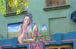 Cecilia mural | Street Murals by Valeria Merino | centro Cultural Manuel Rojas in Santiago