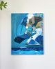 Waiting | Mixed Media by Dyanna Dimick (DYD ART). Item made of canvas works with contemporary & coastal style