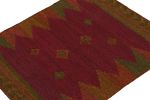 1980s Vintage Sofreh Kilim rug in Maroon, Green and Orange | Area Rug in Rugs by Rug and Kilim