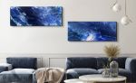 Oceans Apart (2pcs) | Oil And Acrylic Painting in Paintings by Carrie Rodak Fine Art. Item composed of wood and canvas in contemporary or coastal style