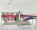 Hazel and Shirley: Wassily Remixed | Accent Chair in Chairs by KIM HILL  for KIM HILL DESIGN. Item made of fabric with aluminum works with boho & mid century modern style