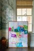 Abstract painting on canvas (48x36 inches) Framed in gold | Oil And Acrylic Painting in Paintings by Erin Donahue Tice Fine Art. Item composed of canvas & synthetic