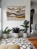 Weaving Tapestry from Wool and Cotton "New Beginning" | Wall Hangings by Tissage Sauvage. Item made of wood with cotton