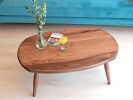 Walnut Oval Coffee Table , Unique Mid Century Coffee Table | Tables by OzzWoodArt. Item composed of walnut compatible with mid century modern and contemporary style