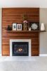 Offset Fireplace Mantel & Surround | Shelving in Storage by Alicia Dietz Studios. Item composed of wood