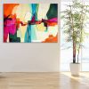 'Cool Life' large colorful statement abstract painting print | Oil And Acrylic Painting in Paintings by Sarina Diakos Art | Combined Insurance, a division of Chubb Insurance Australia Limited in North Sydney. Item made of canvas with paper works with contemporary & eclectic & maximalism style