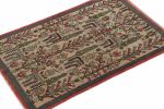 Vintage Runner in Beige with Green and Red Floral Patterns | Area Rug in Rugs by Rug and Kilim