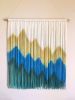 SIERRA GOLD Mountain Landscape Dyed Wall Tapestry | Macrame Wall Hanging in Wall Hangings by Wallflowers Hanging Art. Item made of oak wood with wool works with boho & mid century modern style