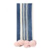indigo stripe pom pom throw/blush | Apparel in Apparel & Accessories by Charlie Sprout. Item made of fabric
