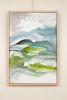 Mountainscape No. 7 : Original Watercolor Painting | Paintings by Elizabeth Becker. Item made of canvas compatible with minimalism and contemporary style