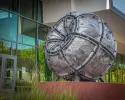 Northwest Atlanta Globe | Public Sculptures by AP Fine Arts | Northwest Library At Scott’s Crossing in Atlanta. Item composed of metal