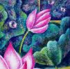Pink Lotus | Oil And Acrylic Painting in Paintings by Iryna Fedarava. Item made of canvas works with contemporary & modern style