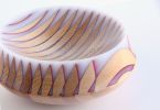 Long Shdow Series #08 (fir bowl w/ white and magenta) | Decorative Bowl in Decorative Objects by Long Grain Furniture. Item composed of wood in contemporary or eclectic & maximalism style