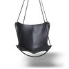 Modern Butterfly Swing Lounge Chair in Black | Swing Chair in Chairs by Studio Stirling. Item made of steel with leather works with boho & minimalism style