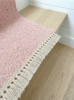 Handwoven Pink Wool Stair Runner Rug | Rugs by Evergreen Carpets. Item composed of wool compatible with boho and minimalism style