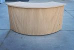 Slatted Curved Quarter Circle Desk | Tables by Son-ya Luch (Owner) SP Fabrication. Item made of birch wood works with contemporary & country & farmhouse style
