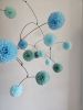 Custom Blossom Mobiles | Sculptures by Paula Hartmann. Item composed of steel and paper in eclectic & maximalism style