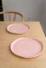 Handmade Porcelain Dinner Plates With Gold Rim. Powder Pink | Dinnerware by Creating Comfort Lab. Item made of ceramic