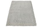 Rug & Kilim’s Moroccan Style Shag Rug in Solid Gray-White | Area Rug in Rugs by Rug and Kilim