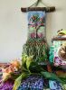 Angel Trumpet Tree | Embroidery in Wall Hangings by PEGGY OBERLIN/Bohograndmapeg/Story Tale Weaving. Item made of birch wood with cotton works with boho & contemporary style