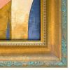 Contemporary Colorful Abstract Oil Painting in Vintage Frame | Oil And Acrylic Painting in Paintings by Suzanne Nicoll Studio. Item composed of wood compatible with minimalism and mid century modern style