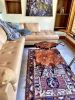Redwood Burl Coffee Table Set with Stone Inlay | Tables by Natural Wood Edge Creations by Rick Griggs