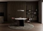 Marble and Oak Dining Table - HAKATA by Lebanto | Tables by Lebanto. Item made of oak wood with marble works with minimalism & contemporary style