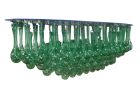 Hand Blown Green Glass and Steel Chandelier by Costantini | Chandeliers by Costantini Design. Item composed of steel & glass compatible with contemporary and modern style