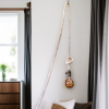 Hanging Rope Lamp in Cotton with Vintage Edison Bulb – Rusti | Floor Lamp in Lamps by Magdyss Boutique. Item composed of cotton in boho or minimalism style