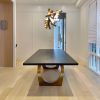 Carbon Black Brass Halo Table | Dining Table in Tables by YJ Interiors. Item composed of brass in contemporary or eclectic & maximalism style