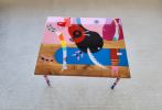 Colorful Side Coffee Table, Handmade Abstract Resin Wood Art | Tables by Epoxy Coffee Table Shop. Item composed of wood compatible with boho and mid century modern style