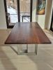 Walnut Dining Table with Brushed Steel Base | Tables by Where Wood Meets Steel. Item composed of walnut compatible with minimalism and contemporary style