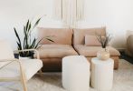 Modern Textured Coffee Table, High and Low Drum Table | Tables by Candice Luter Art & Interiors