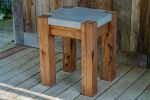 Concrete and oak side table | Tables by RealSimpleWood LLC. Item composed of oak wood and concrete in minimalism or modern style