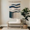 Modern Wall Hanging ''Ocean meets Sand'' | Wall Hangings by Tissage Sauvage. Item composed of wood and cotton in boho or country & farmhouse style