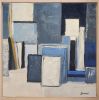 The Blue Workshop / L'atelier bleu | Oil And Acrylic Painting in Paintings by Sophie DUMONT. Item composed of canvas in minimalism or contemporary style