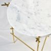 The Stilts - Travertine - Gold leaf coffee table | Tables by DFdesignLab - Nicola Di Froscia. Item made of steel with marble works with contemporary & modern style