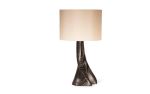 Amorph Nile Table Lamp in Desert Night Stain and Ivory Silk | Lamps by Amorph. Item composed of wood