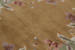 Rug & Kilim’s Chinese Art Deco Rug in Gold with Floral | Area Rug in Rugs by Rug and Kilim