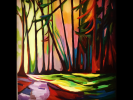 Fall path, 40 x 40 | Oil And Acrylic Painting in Paintings by Alison Philpotts. Item composed of canvas