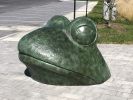 Big Frog | Public Sculptures by Jim Sardonis | Vermont Technical College in Randolph. Item composed of stone