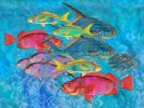 Fish Bowl | Mixed Media in Paintings by Marc VanDermeer. Item works with contemporary & coastal style