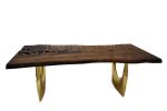 Live Edge Wooden Table, Walnut Wood Table, Wood Table Design | Dining Table in Tables by Tinella Collection. Item made of walnut with metal works with minimalism & contemporary style