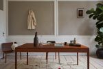 FRONT – Minimalist Work Desk in Solid Walnut Wood | Tables by MOR Design. Item made of walnut compatible with minimalism and mediterranean style