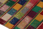Vintage Mid-Century Geometric Green And Multi-Color Wool | Area Rug in Rugs by Rug and Kilim